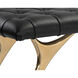 Taylen Black Leather Bench